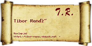 Tibor René névjegykártya